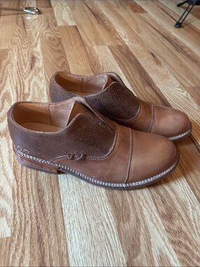 Women’s Bed Stu Brown Leather Slip-On Dress Shoes 6,5